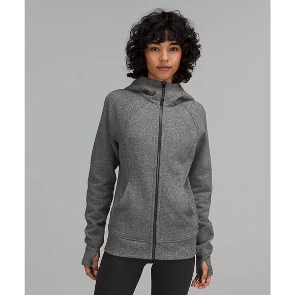 LULULEMON heathered speckled black scuba full zip hoodie jacket size US 4 - Picture 1 of 5